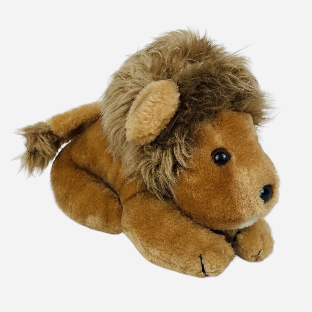Vintage 1980 Wallace Berrie 10" Lion Plush Korea Stuffed Animal Toy Cute 80s Cat